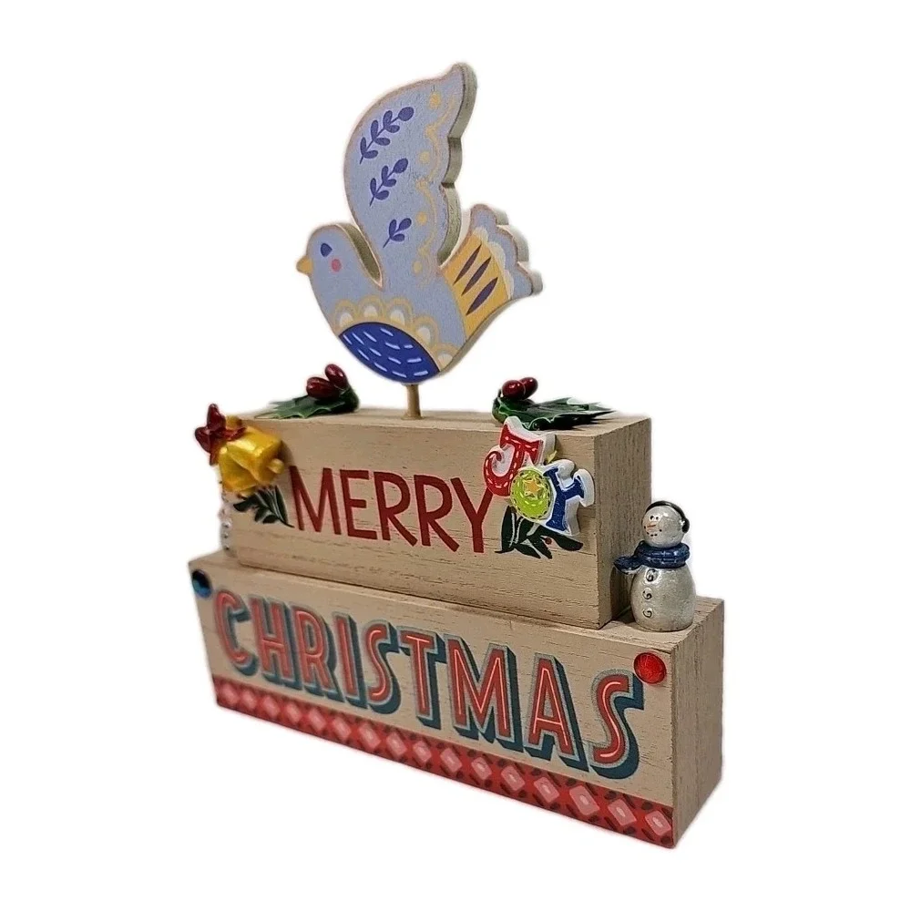 SOLID WOOD MERRY CHRISTMAS    Shelf or‎ Hang Up